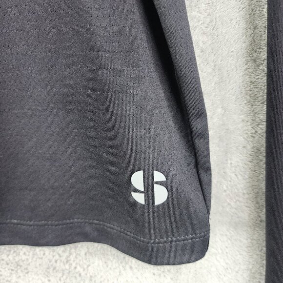 Womens Black Sports Illustrated Open Back Tee Top Shirt Long Sleeve Size XL - Picture 3 of 15